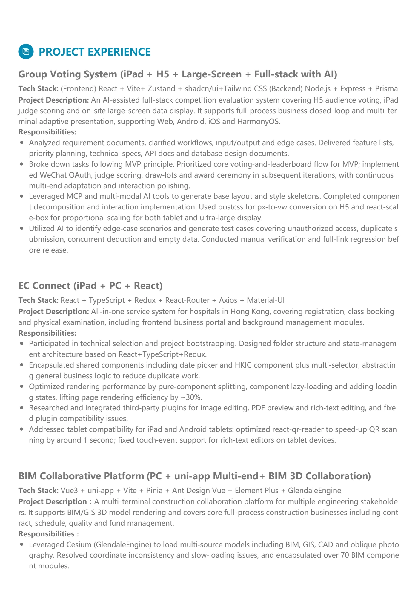 English résumé page 3